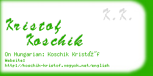 kristof koschik business card